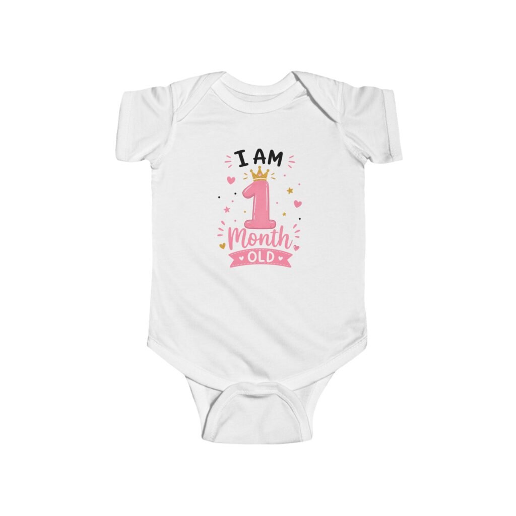 Body bébé " 1 mois " - Tenue adorable