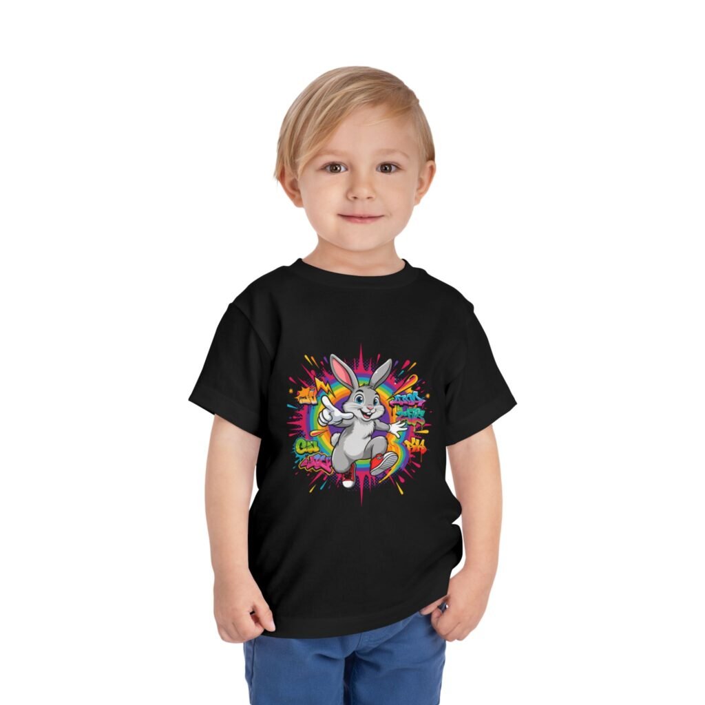 T-shirt enfant Lapin Graffiti Coloré – T-shirt amusant et tendance