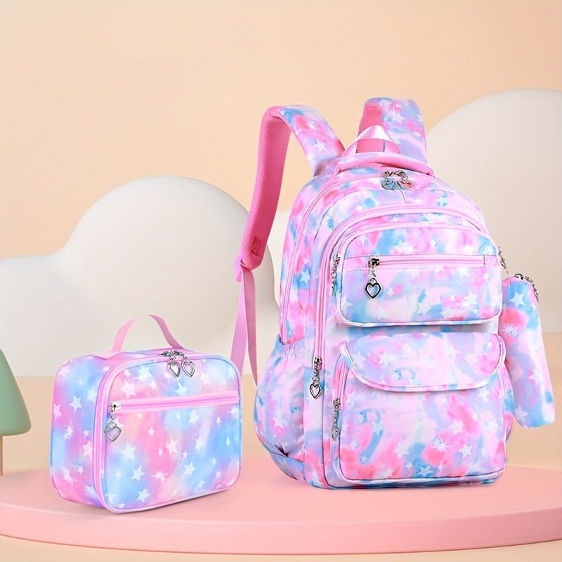 Ensemble sac à dos scolaire grapffiti pastel pour filles