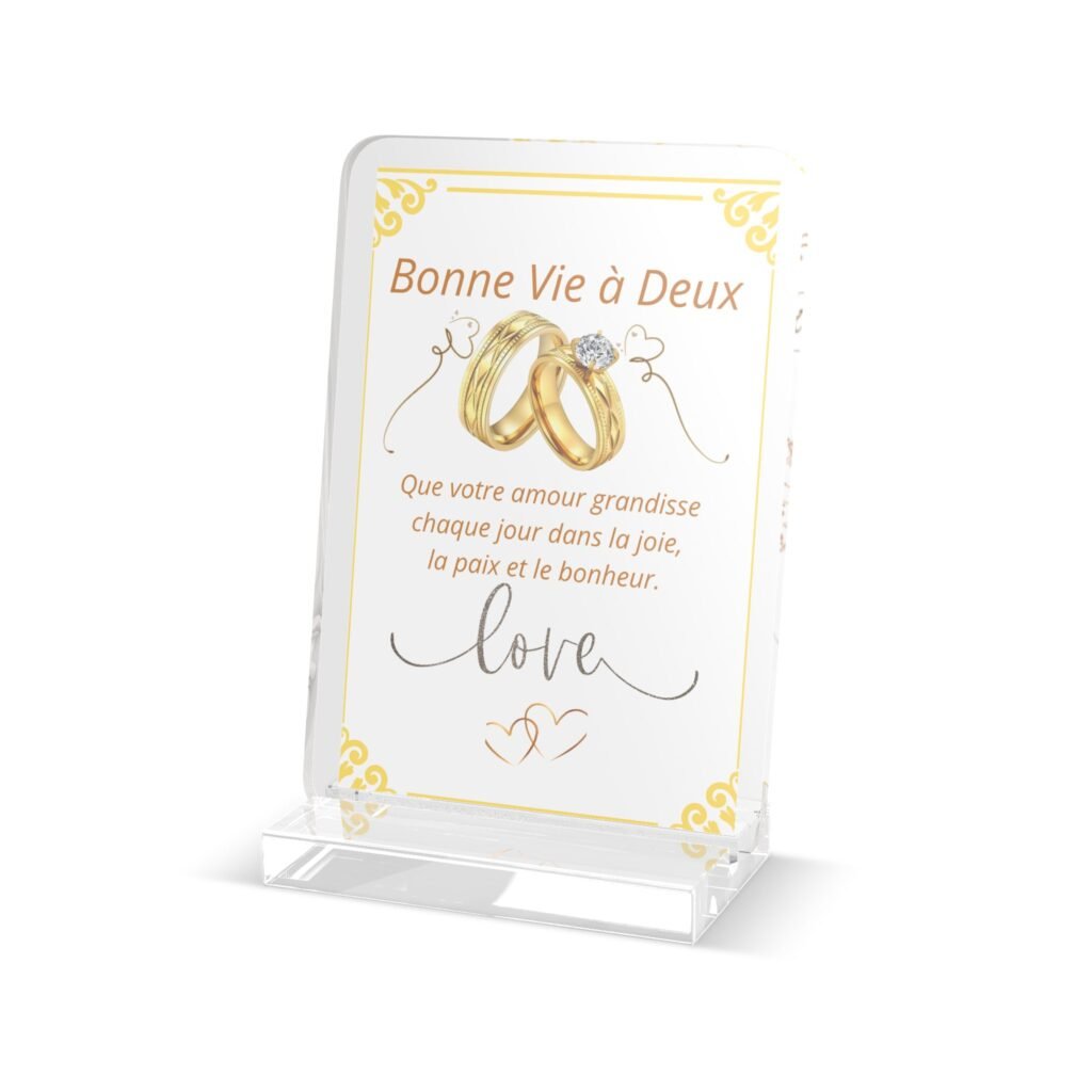 Plaque décorative "Bonne vie à deux" - Cadeau de mariage pour couple